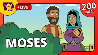 Bible Stories for Kids about Moses  15 More Bible Cartoons [upl. by Tobey]