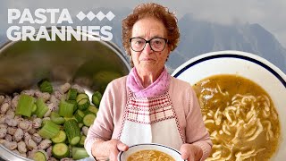 Try Lucillas Tuscan taglierini pasta with borlotti bean soup  Pasta Grannies [upl. by Demaria]