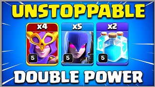 Double Witch is Unstoppable  Th12 Powerful Attack in Coc [upl. by Ahsekam761]