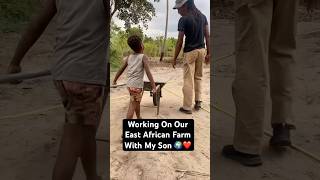 Working On The Farm With My Toddler In East Africa africa fatherhood shorts [upl. by Nytnerb910]