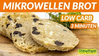 Low Carb Mikrowellen Brot  das blitzschnelle Low Carb Brot mit Feta und Oliven [upl. by Pomeroy]