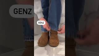 Millennials putting on Uggs in the 2000s vs genz putting on Uggs now [upl. by Ynnelg]