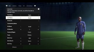 Ngolo Kanté FIFA 24 pro clubs look alike tutorial  EA SPORT FC 24  Chelsea  France [upl. by Erline880]