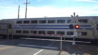 LIRR 404 Double Decker to Montauk  E Moriches Blvd Crossing  Eastport NY [upl. by Steffie]