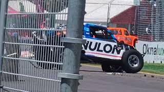 Matt Mingay Super Trucks Huge Rollover Crash Adelaide 2024 [upl. by Teddi]