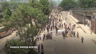 Student protesters take to streets of Dhaka as Bangladesh wracked by days of clashes [upl. by Annaear]