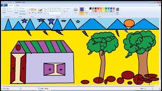 How to make drawing in MS Paint  howtobyak [upl. by Ahsilahs258]