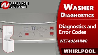 Whirlpool Washer Dryer Combo  Diagnostic Mode Error Codes Troubleshooting by Factory Technician [upl. by Akima743]