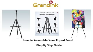 Grandink Tripod Basic Assembly  How to assemble tripod easel  painting stand [upl. by Lienhard585]