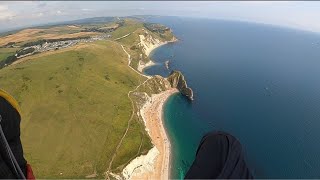 Paragliding Ringstead to Durdle Door in Dorset [upl. by Glasgo633]