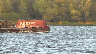 Barge on the DniproDnieper River Obolon Kyiv Ukraine [upl. by Nahtaj]