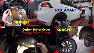 Spacer Taktık  Rot Ayarı  Carbon Ayna Kapakları Kaplama Mirror Cover  Hydro Dipping  VW Golf 7 [upl. by Saticilef]