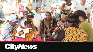 Celebrating Indigenous culture in Montreal powwow [upl. by Ahsotan]