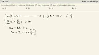 Zadanie  procenty  układ równań [upl. by Enomed493]