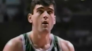 Stojko Vrankovic Hook Shot in 1991 NBA Playoff [upl. by Cioffred473]