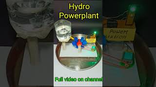 How to make hydro powerplant working model shorts shortvideo short hydropower diy [upl. by Deehahs]