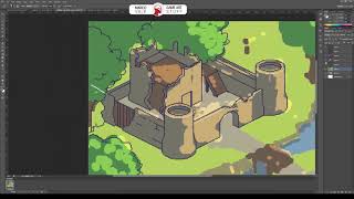 Pixelart  Isometric Castle Ruins  1 [upl. by Raual326]