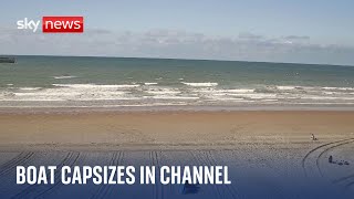 Migrant boat capsizes in Channel  French media [upl. by Wallack624]