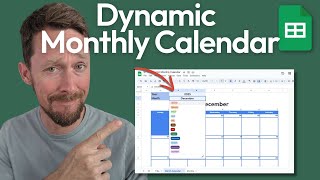 Dynamic Monthly Calendar in a Spreadsheet [upl. by Ynagoham307]