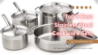 Top 5 Stainless Steel Cookware Sets of 2024  Best Stainless Steel Cookware [upl. by Lattie]