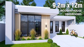 Simple House  House Design idea  92m x 12m 3Bedrooms 110sqm [upl. by Auhsej789]