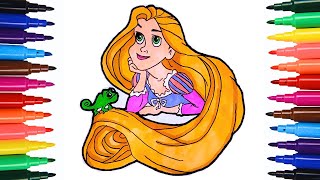 Draw RAPUNZEL from Tangled  Disney Princess  disney disneyjunior art tangled rapunzel [upl. by Daitzman]