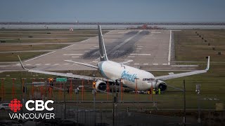 Runway closed after cargo plane skids off tarmac at YVR [upl. by Marston]