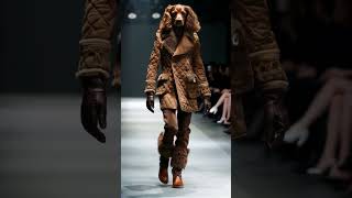 Anthropomorphic Dog Model on HighFashion Runway fashion runway anthropomorphic [upl. by Moneta904]