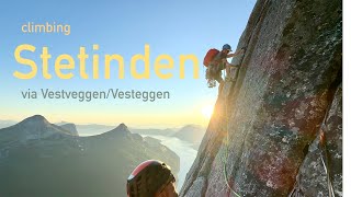 Climbing Stetinden via VestveggenVesteggen during midnight sun [upl. by Eneryc890]