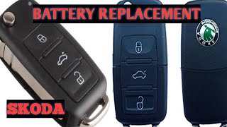 How to open Skoda key  Battery Replacement Skoda skoda key [upl. by Parrish]