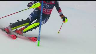 Shiffrin falls out of the slalom Kranjska Gora SLO [upl. by Asilenna]