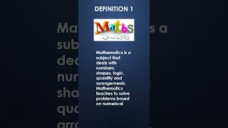 Define Math  Definition of Mathematics  What is Math shorts youtubeshorts [upl. by Ylrevaw]