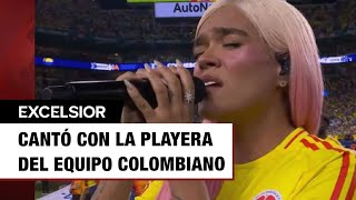 Karol G canta el Himno Nacional de Colombia en la final de la Copa América [upl. by Glenna]