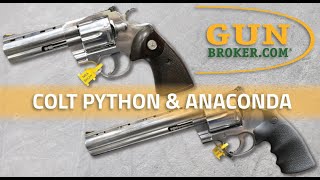 Features of the Colt Python and Colt Anaconda Revolvers GunBroker [upl. by Cimah864]