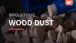 WEIMA briquetting press compacts wood dust into briquettes [upl. by Mehalick297]