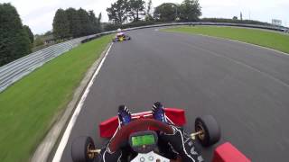 F100 karting  Clay Pigeon 2014  Heat 2  Swiss Hutless 100cc IAME Parilla Reedjet [upl. by Merete]