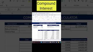 Calculate Compound Interest In Excel microsoftexcel [upl. by Agemo779]