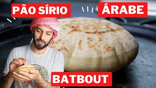 Pão Pita Árabe Sírioou Batbout marroquino na frigideira Receita Simples e Deliciosa [upl. by Yrtnej]