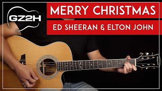 Merry Christmas Guitar Tutorial Ed Sheeran amp Elton John Guitar Lesson Easy Chords [upl. by Sackman947]