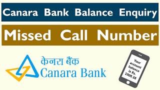 Canara Bank Balance Enquiry Number  Canara Bank Balance Check Missed Call Toll Free Number [upl. by Sapers]