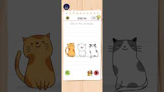 Brain Test All Star Level 142 Click on the Cat Below Walkthrough Solution [upl. by Ahsiekam]