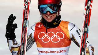 Ester Ledecká Czech alpine skier wins gold medal at SuperG at Winter olympics in Pyeongchang [upl. by Foscalina]