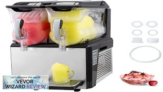 VEVOR 110V Slushy Machine 20L Double Bowl Margarita Frozen Drink Maker 900W Review [upl. by Skricki]