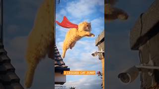 Three leg Cat jumps off roof [upl. by Dorej]