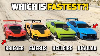 GTA 5 ONLINE  KRIEGER VS EMERUS VS HELLFIRE VS JUGULAR WHICH IS FASTEST [upl. by Ahsiral986]