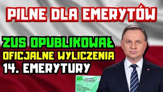 ⚡️PILNE DLA EMERYTÓW❗️14 emerytura 2024  tabela netto ZUS opublikował oficjalne wyliczenia [upl. by Atinnor]