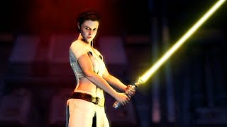 JEDI PRINCESS LEIA FIGHT SCENE Star Wars Force Unleashed 2 Endor DLC [upl. by Benoit]