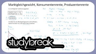 Marktgleichgewicht Konsumentenrente Produzentenrente  Steuerlehre [upl. by Corissa]