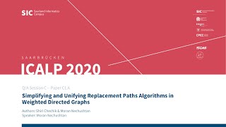 C1A — Simplifying and Unifying Replacement Paths Algorithms in Weighted Directed Graphs [upl. by Wei]