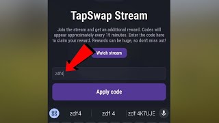 tapswap stream code today  tapswap live stream code 11 september  tapswap stream code invalid [upl. by Oneida]